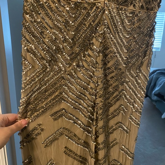 Nude beaded party gown - Picture 12 of 12